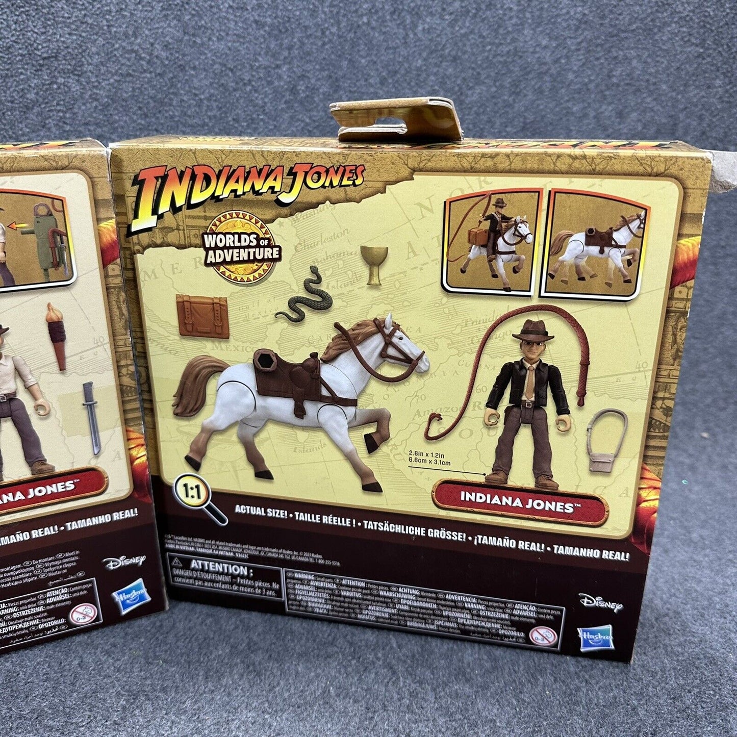 Indiana Jones Worlds Of Adventure Backpack & Horse 2.5" Action Figure Set Bundle