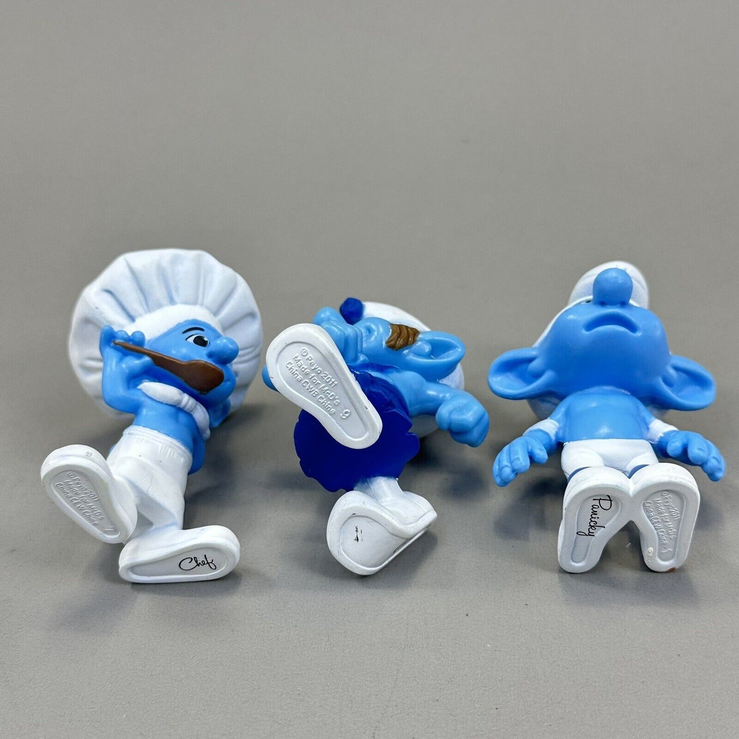 Lot of 3 McDonalds Happy Meal Chef, Panicky & Gutsy 3" Vinyl Figures - 2011