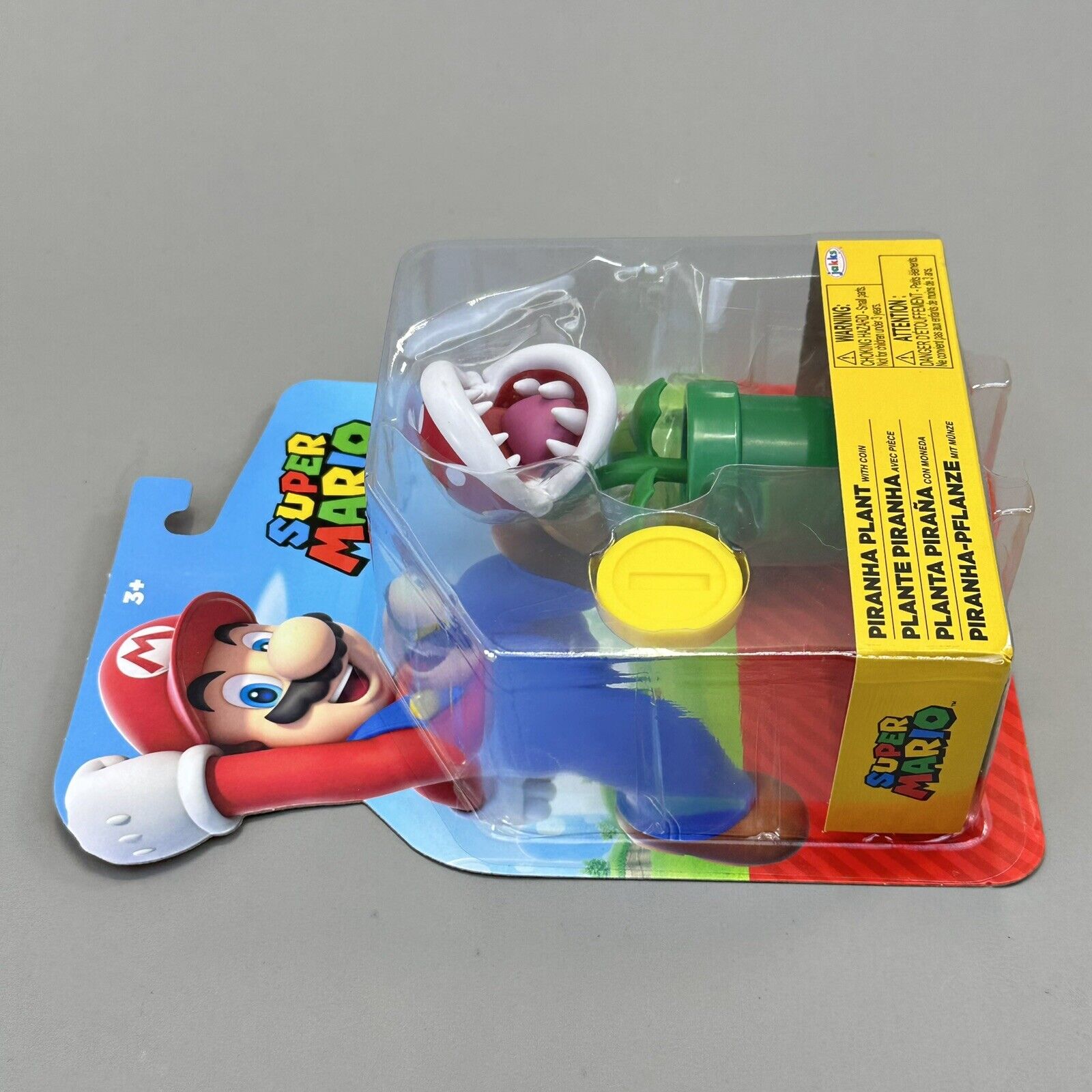 Super Mario Piranha Plant With Coin 4" Action Figure Nintendo Jakks - Brand New