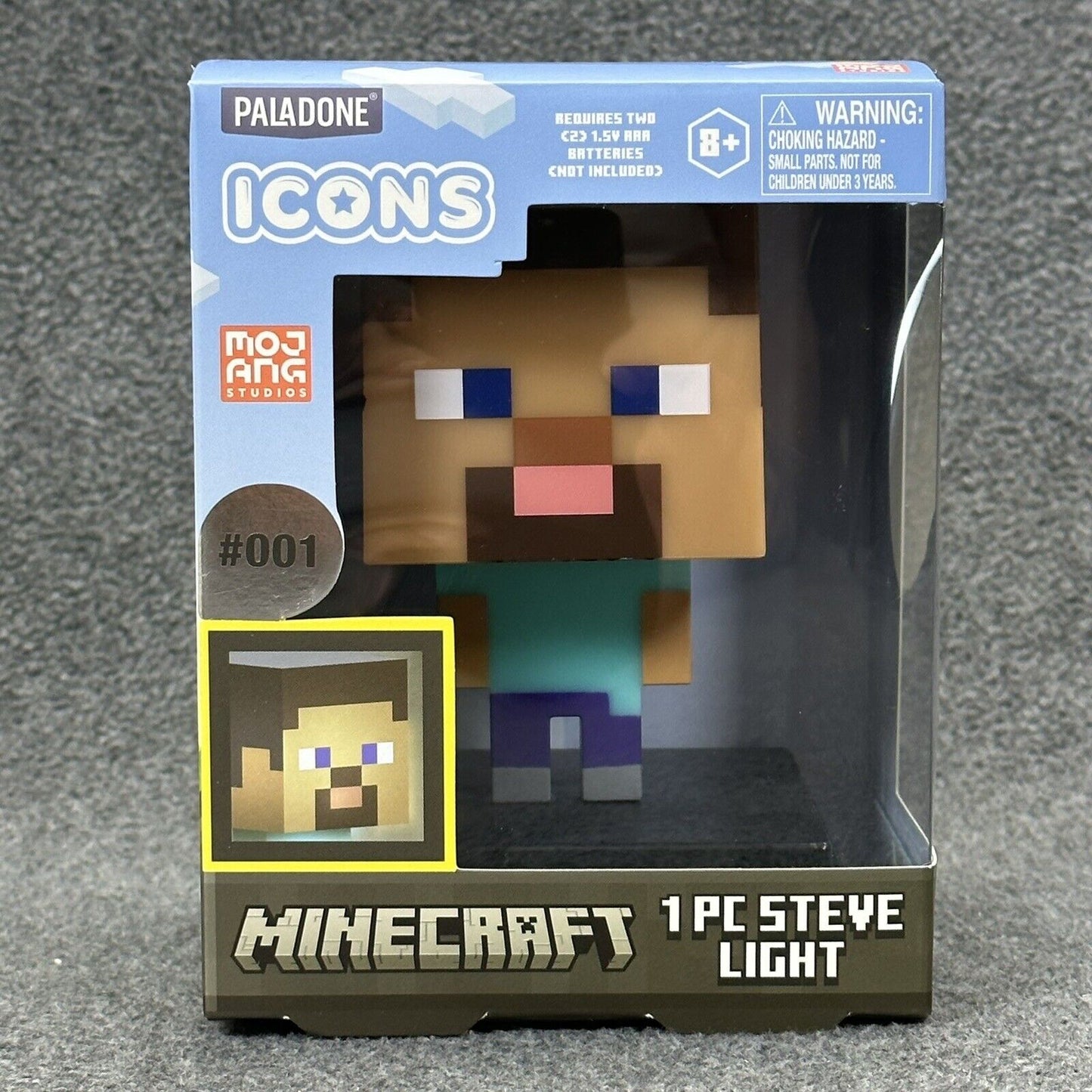 Minecraft Steve Night Light Lamp 3D Character 4.5" Figure Icons Paladone #001