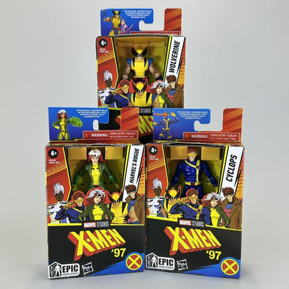 X-Men '97 Cyclops, Rogue & Wolverine 4" Action Figures Hasbro Epic Hero Series