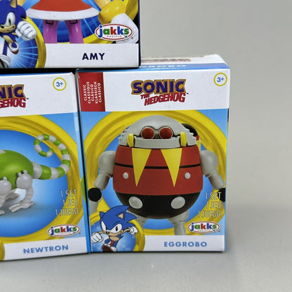 Sonic The Hedgehog Eggrobo Amy & Newtron 2.5" Action Figures Bundle Sega Jakks