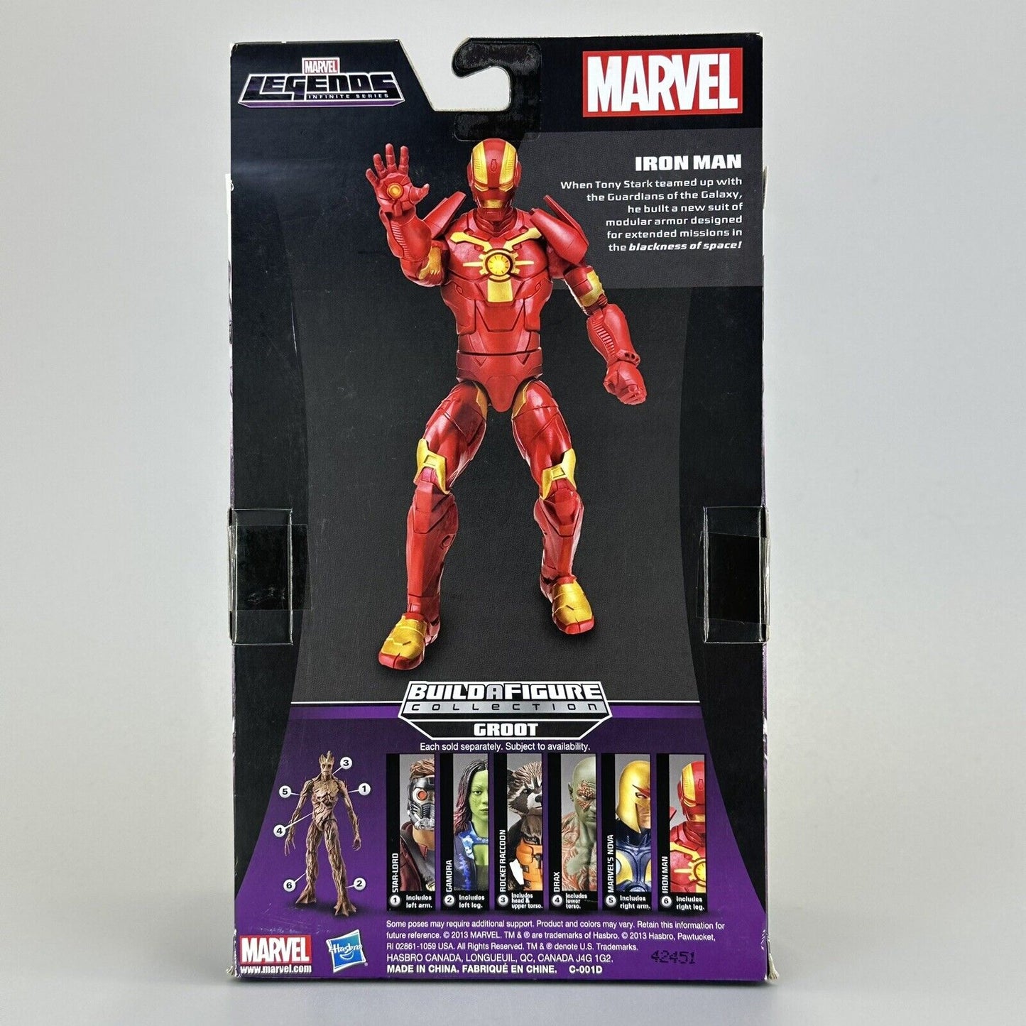 Marvel Legends Guardians of the Galaxy Iron Man 6" Action Figure Groot BAF Wave