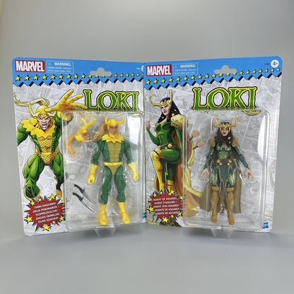 Marvel Legends Retro Card Lady Loki Agent of Asgard & Loki 6" Action Figures New