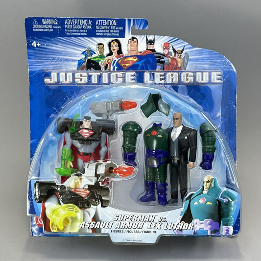 Mattel DC Justice League Superman vs. Assault Armor Lex Luthor 4.75" Figure 2-Pk