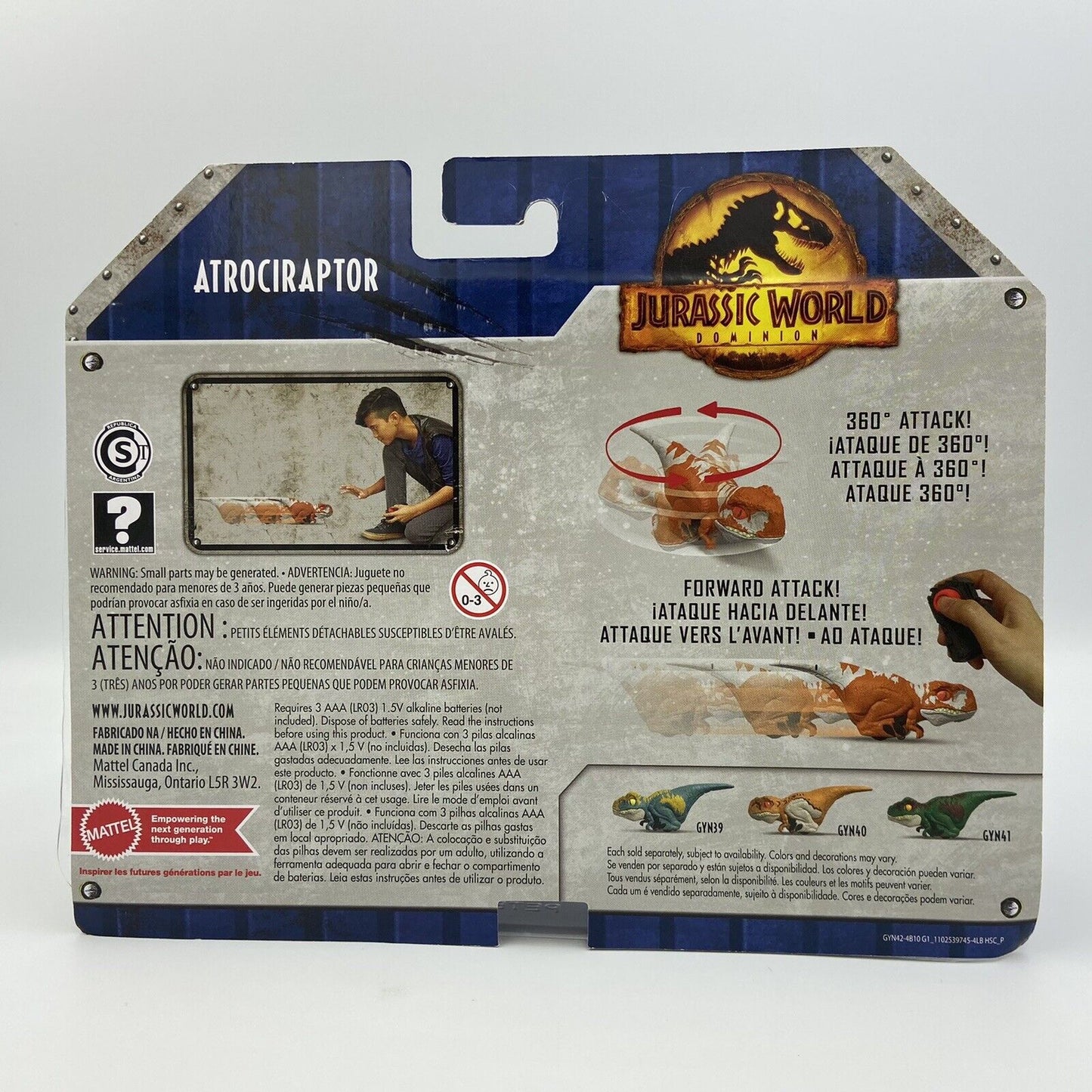 Jurassic World Dominion Uncaged Click Tracker Atrociraptor Dinosaur - Brand New