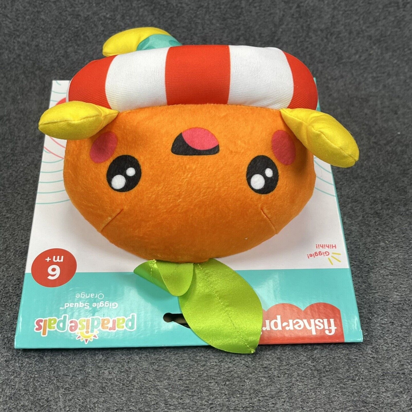 Fisher Price Orange Paradise Pals Giggle Squad Plush with Sounds Development Toy