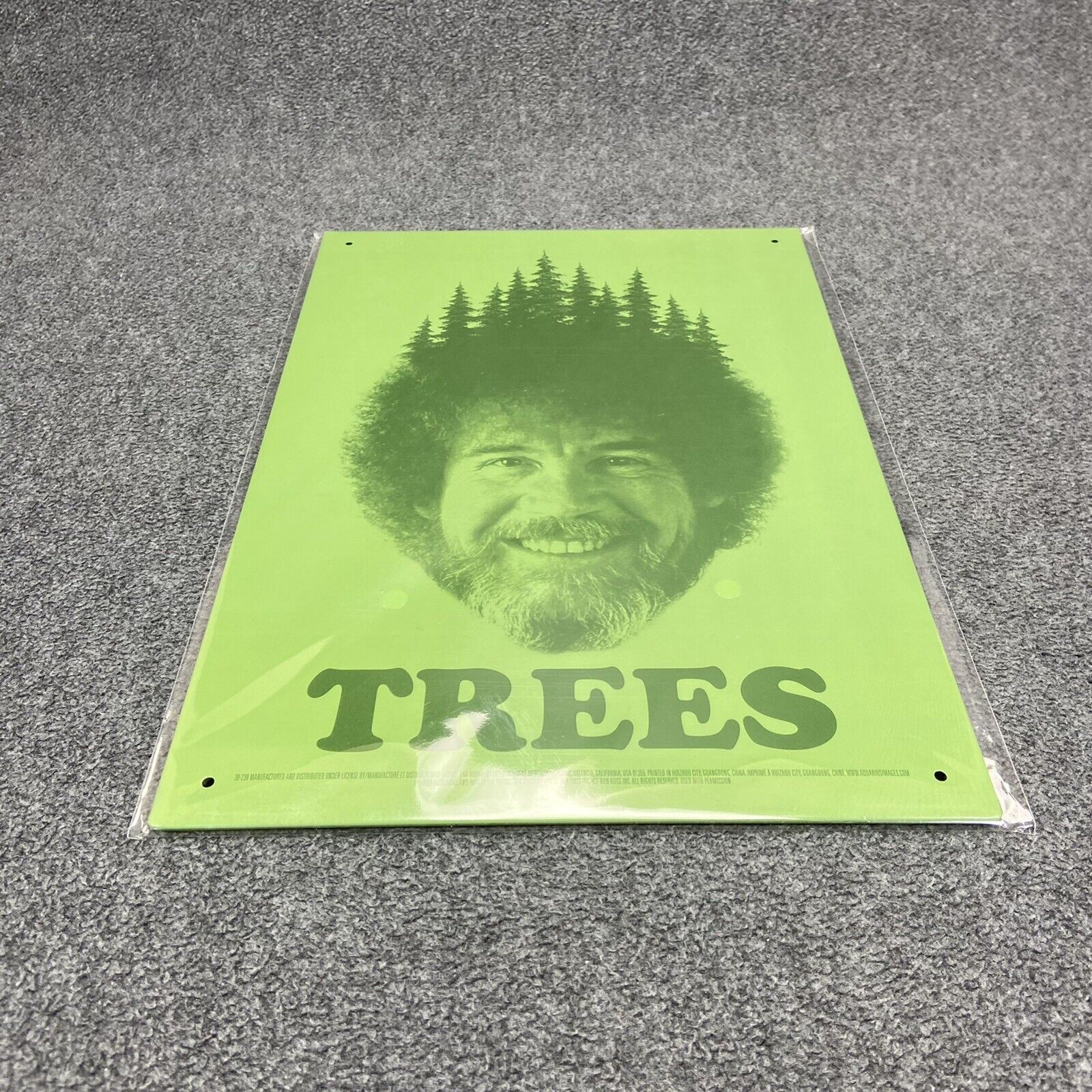 Bob Ross Trees - Green Tin Metal Sign (30239)  8" X 11" - Brand New