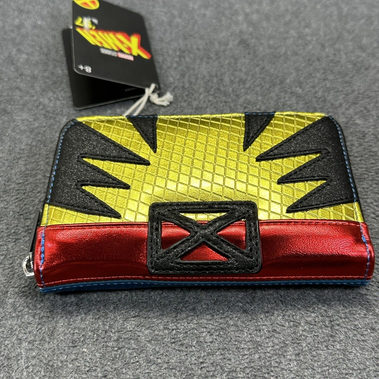 Marvel X-Men 97 Wolverine Metallic Cosplay 4" Faux Leather Zip-Around Wallet New