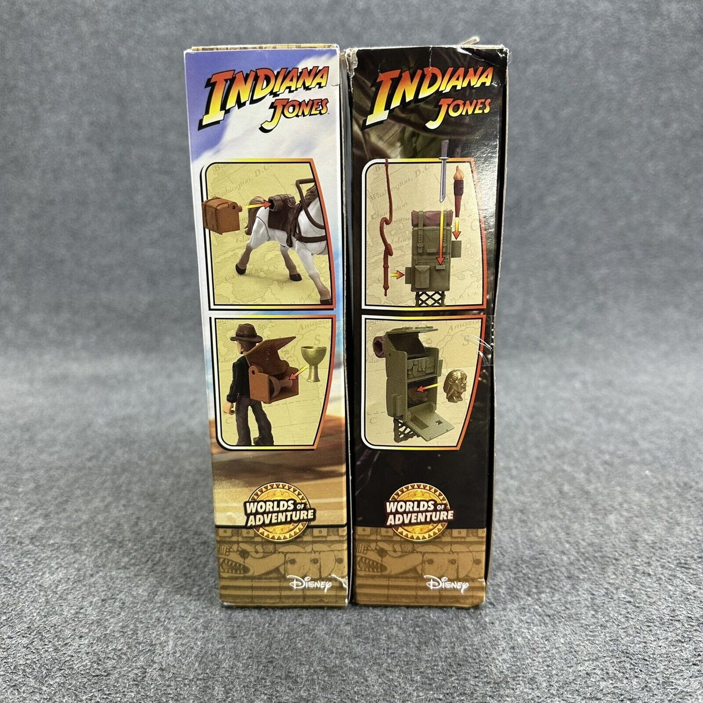 Indiana Jones Worlds Of Adventure Backpack & Horse 2.5" Action Figure Set Bundle