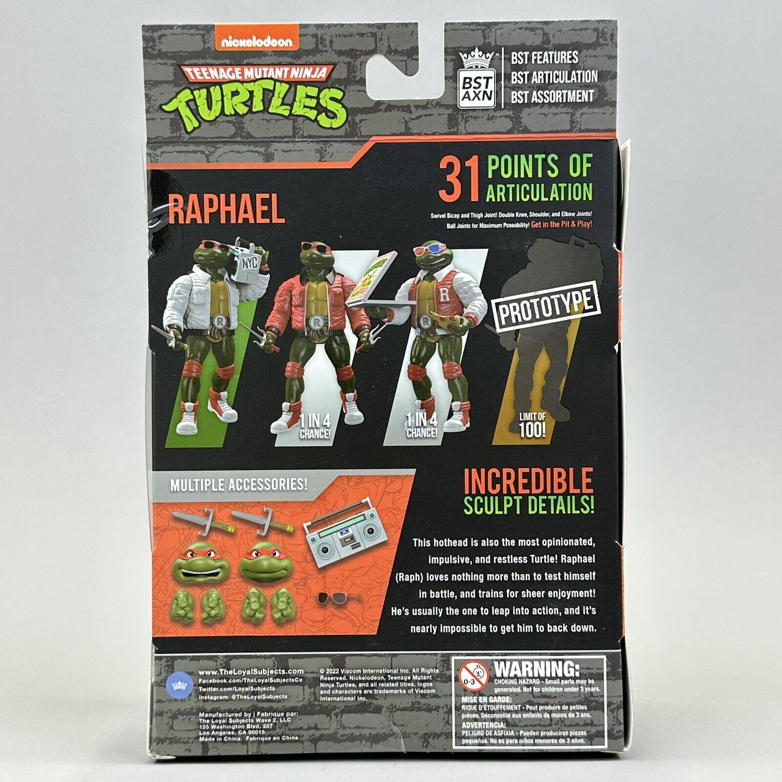 BST AXN Teenage Mutant Ninja Turtles TMNT Raphael Street Style 5" Action Figure