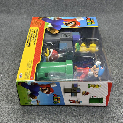 Super Mario Underground Diorama Set w/ Koopa Spike Top & Mario 2.5" Figures New