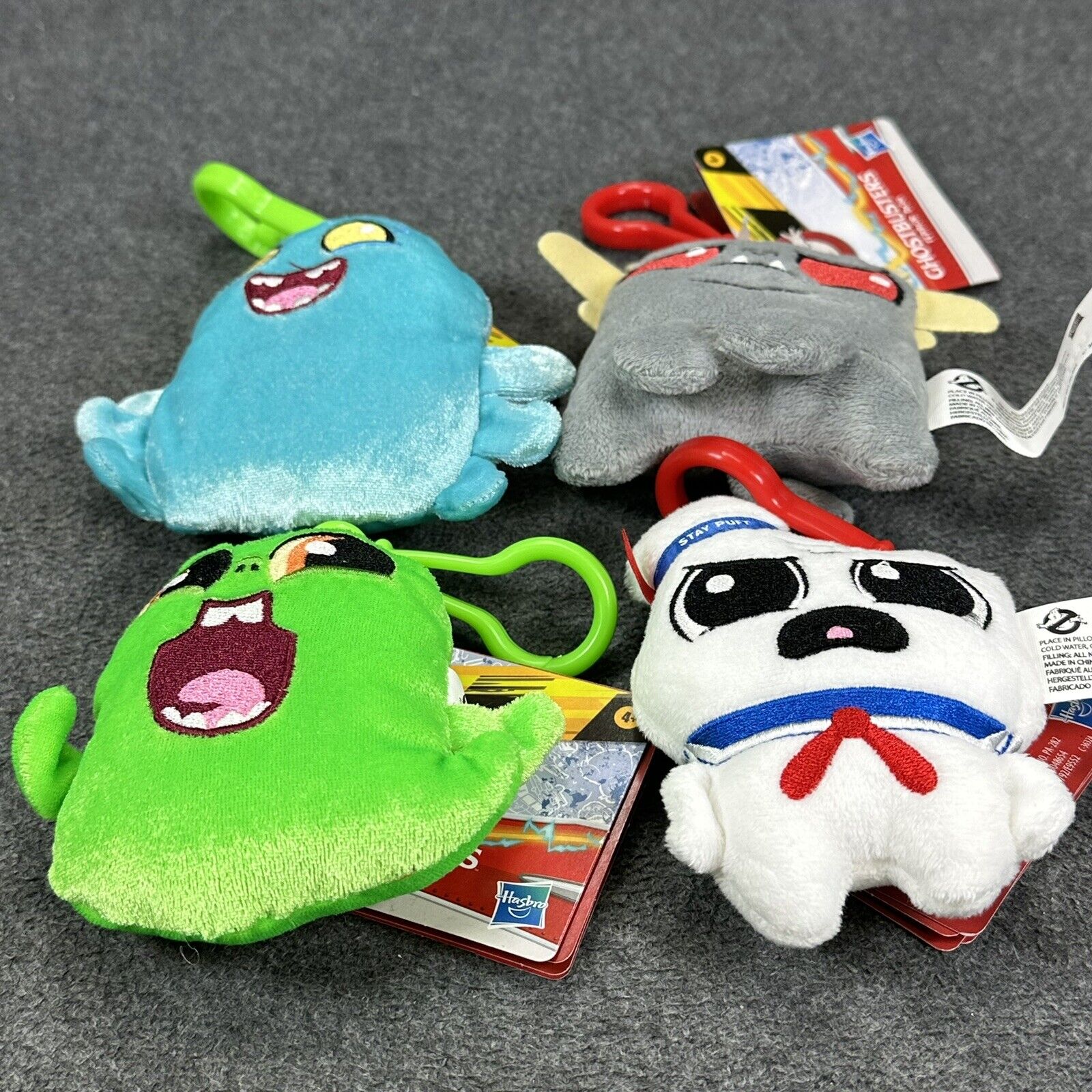 Set of 4 Ghostbusters Slimer Stay Puft Muncher & Terror Dog 4" Plush w/ Hooks