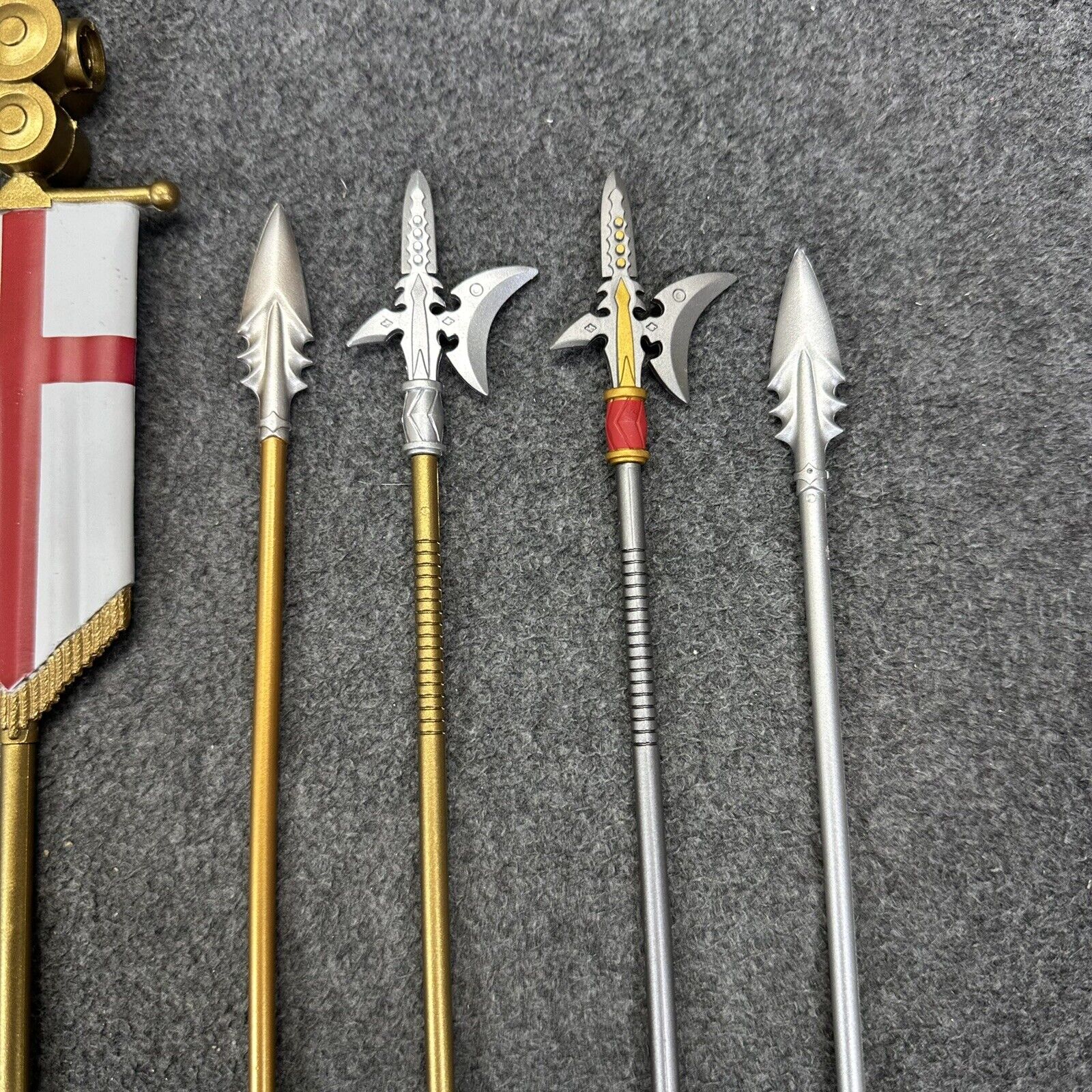 Lot of 9  Mythic Legions Dark Templar Flag with Accessory Weapons Spears