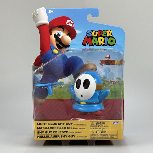 Super Mario Bros Light Blue Shy Guy with Propeller 4" Action Figure Jakks - New