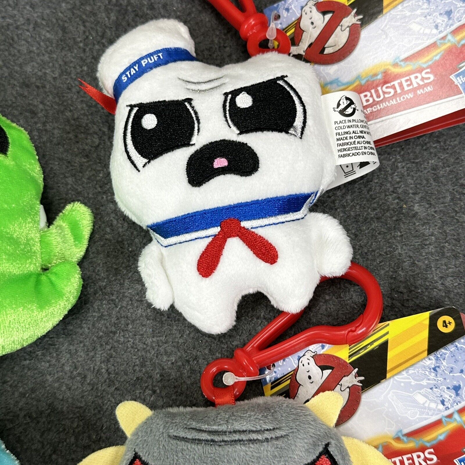 Set of 4 Ghostbusters Slimer Stay Puft Muncher & Terror Dog 4" Plush w/ Hooks