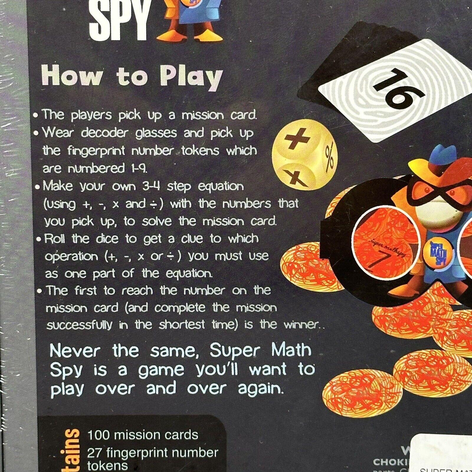 Super Math Spy Ages 7+ Speedy Game of Math Logic & Problem Solving Skill Speed