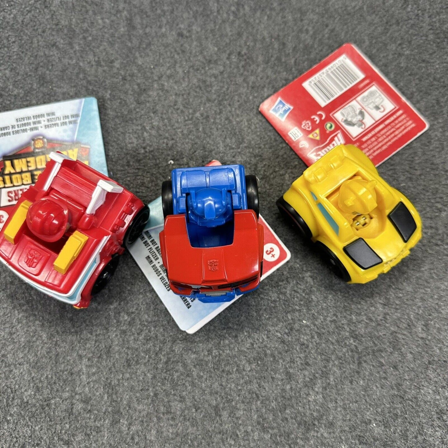 Lot of 3 Playskool Transformers Heroes Rescue Bots Academy Mini Bot Racers - New