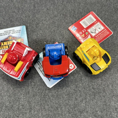 Lot of 3 Playskool Transformers Heroes Rescue Bots Academy Mini Bot Racers - New