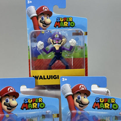 Lot of 3 Super Mario Waluigi, Boo & Drybones 2.5" Action Figures Jakks - New