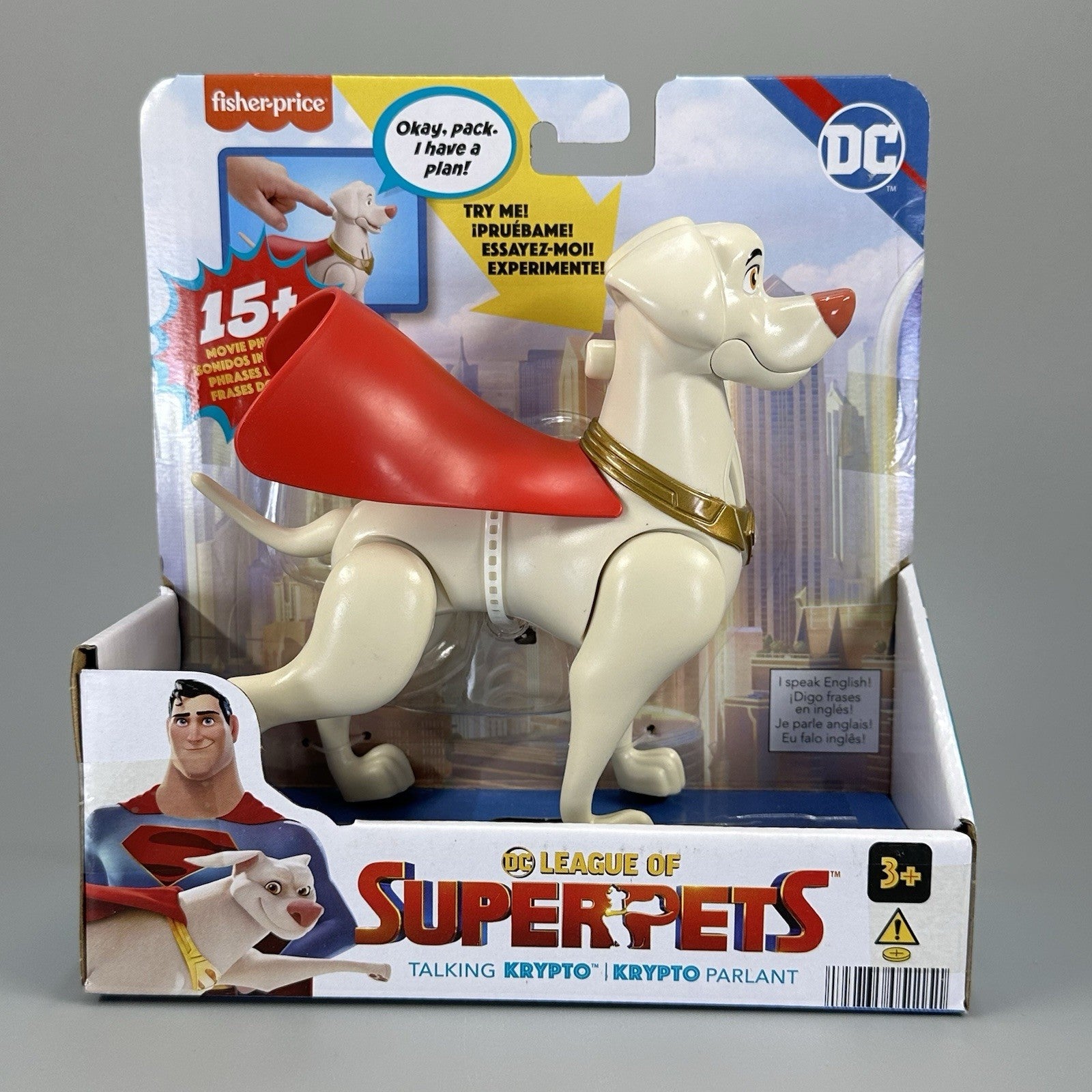 Fisher-Price DC League of Super-Pets Talking Krypto 6" Action Figure – Brand New