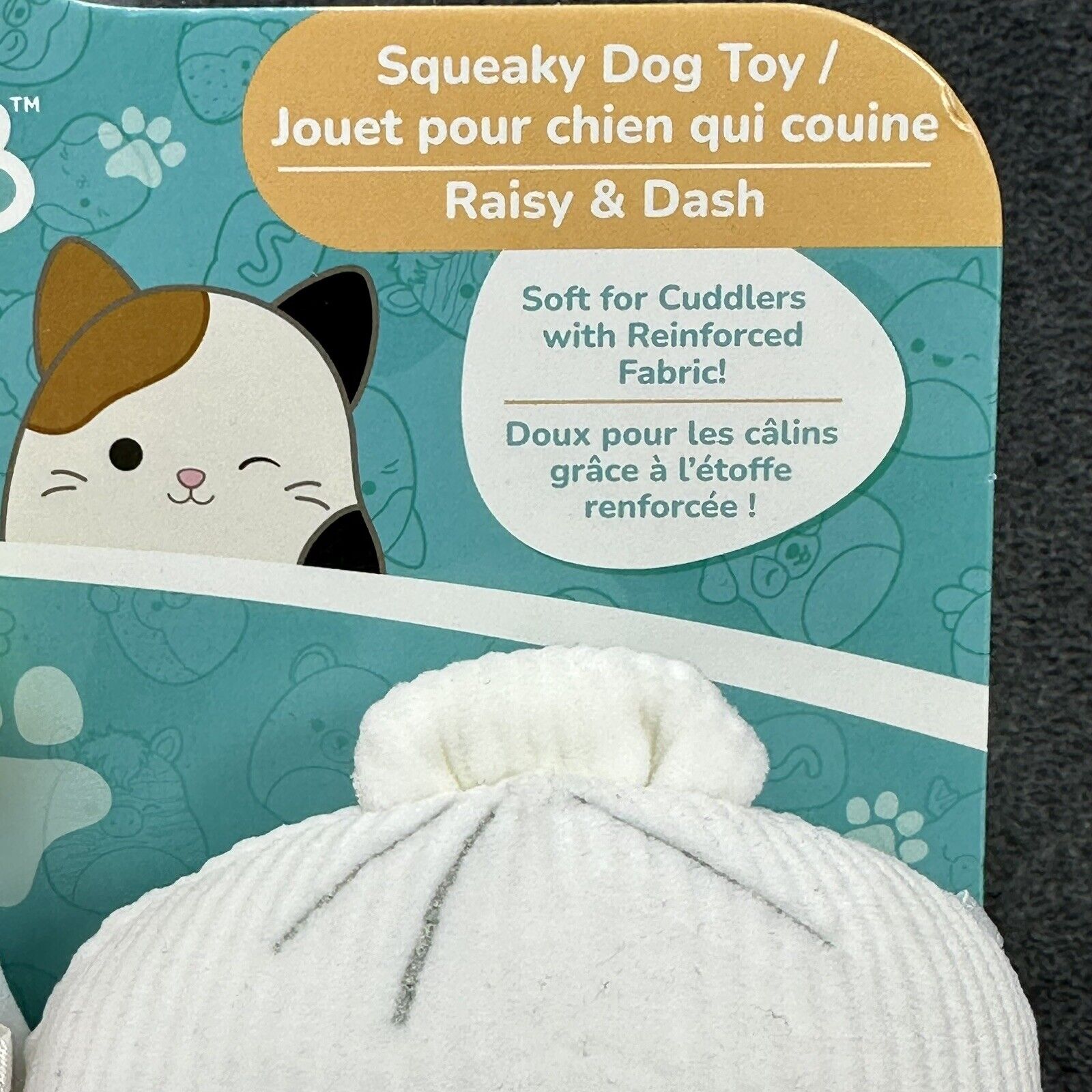 Squishmallows Original Raisy & Dash 4" Squeaky Pet Dog Soft Plushie Toy 2-Pack