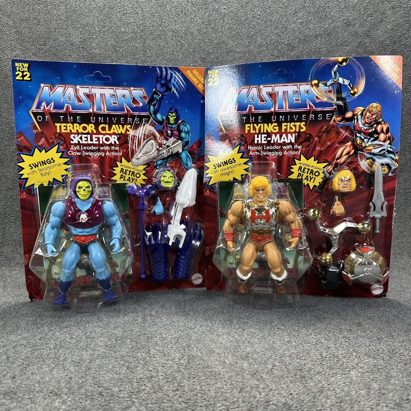 MOTU Origins Terror Claws Skeletor & Flying Fist He-Man 5.5" Deluxe Figures New