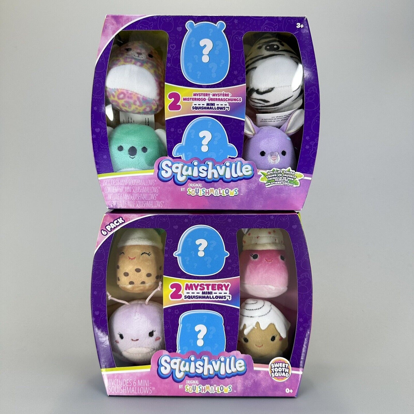 Squishville Squishmallows 2" Plush 12 Total Wildlife & Sweet Tooth Squads - New