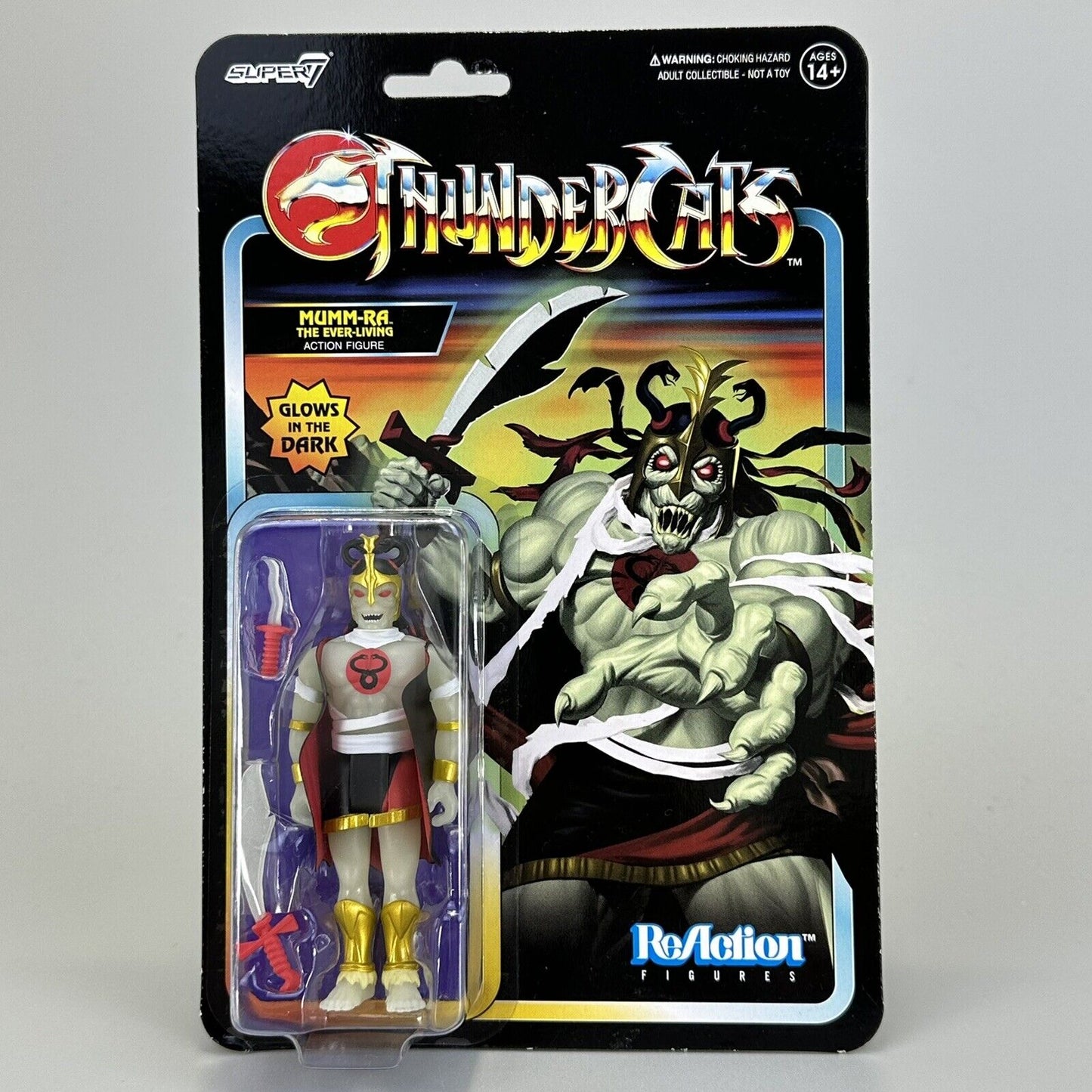 Super7 ReAction ThunderCats Mumm-Ra The Ever Living 3.75" Glow-in-the-Dark Fig.