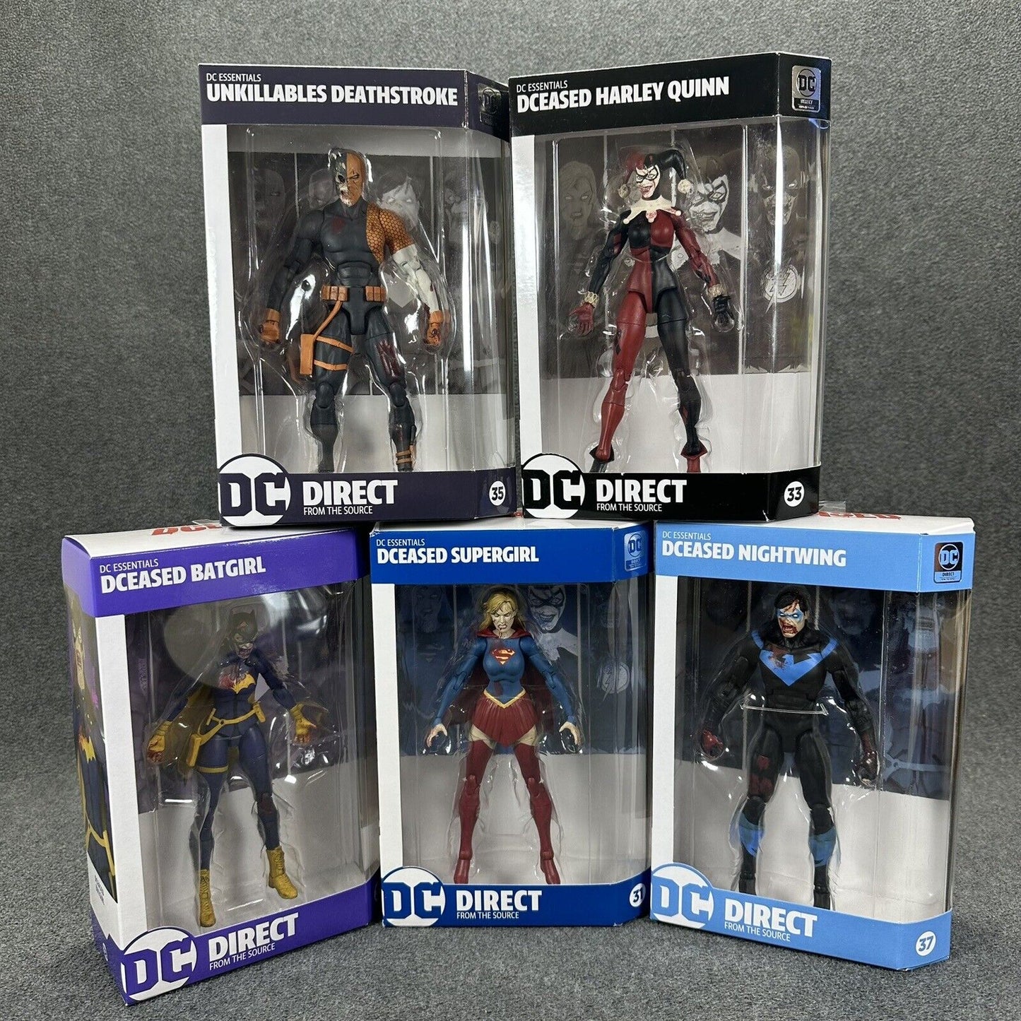 DC Direct DCeased Supergirl Harley Quinn Batgirl Deathstroke Nightwing Lot of 5