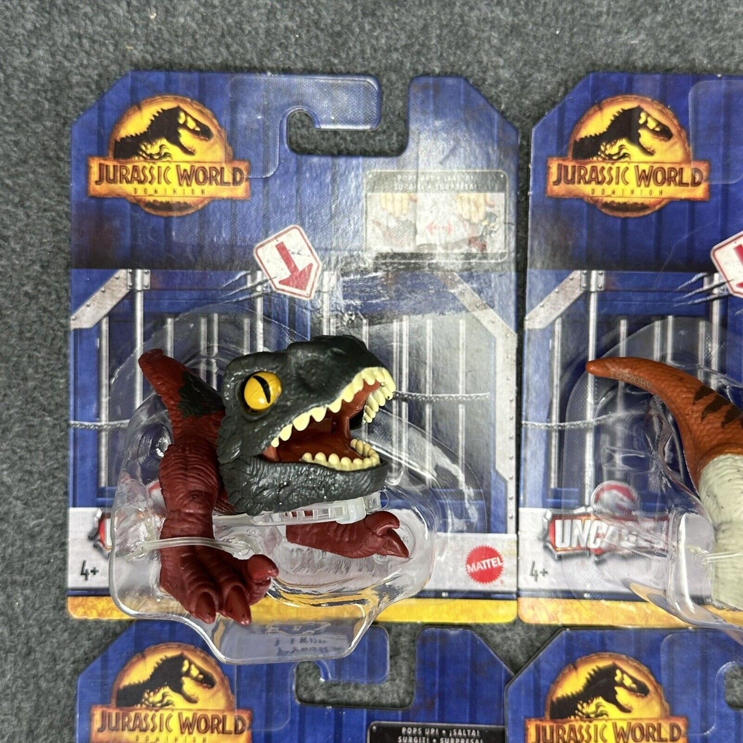 Lot of 4 Jurassic World Uncaged Wild Pop Ups Dinosaur 3" Action Figures - New