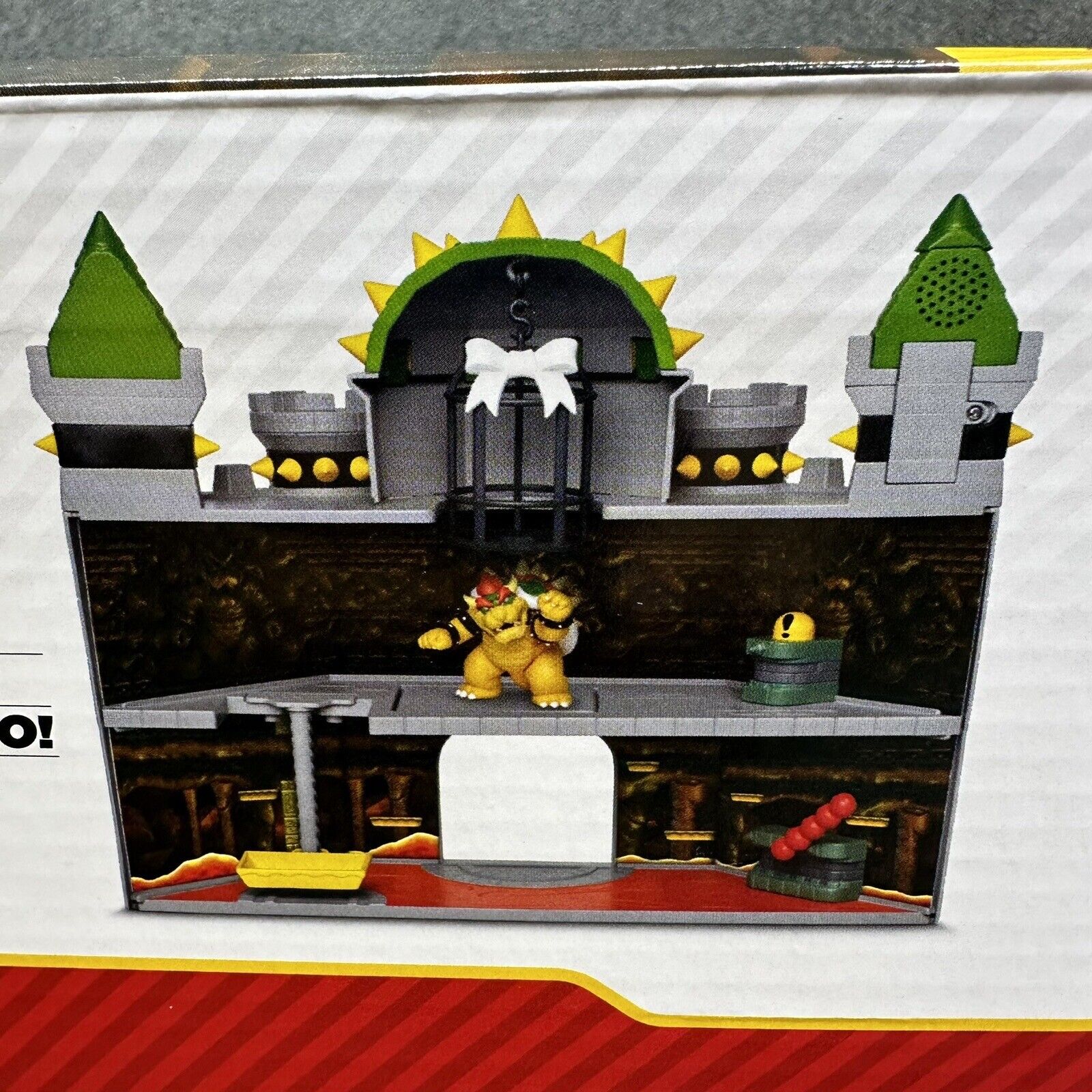 Super Mario Deluxe Bowser's Castle Playset w/ 2.5" Exclusive Bowser Figure - New