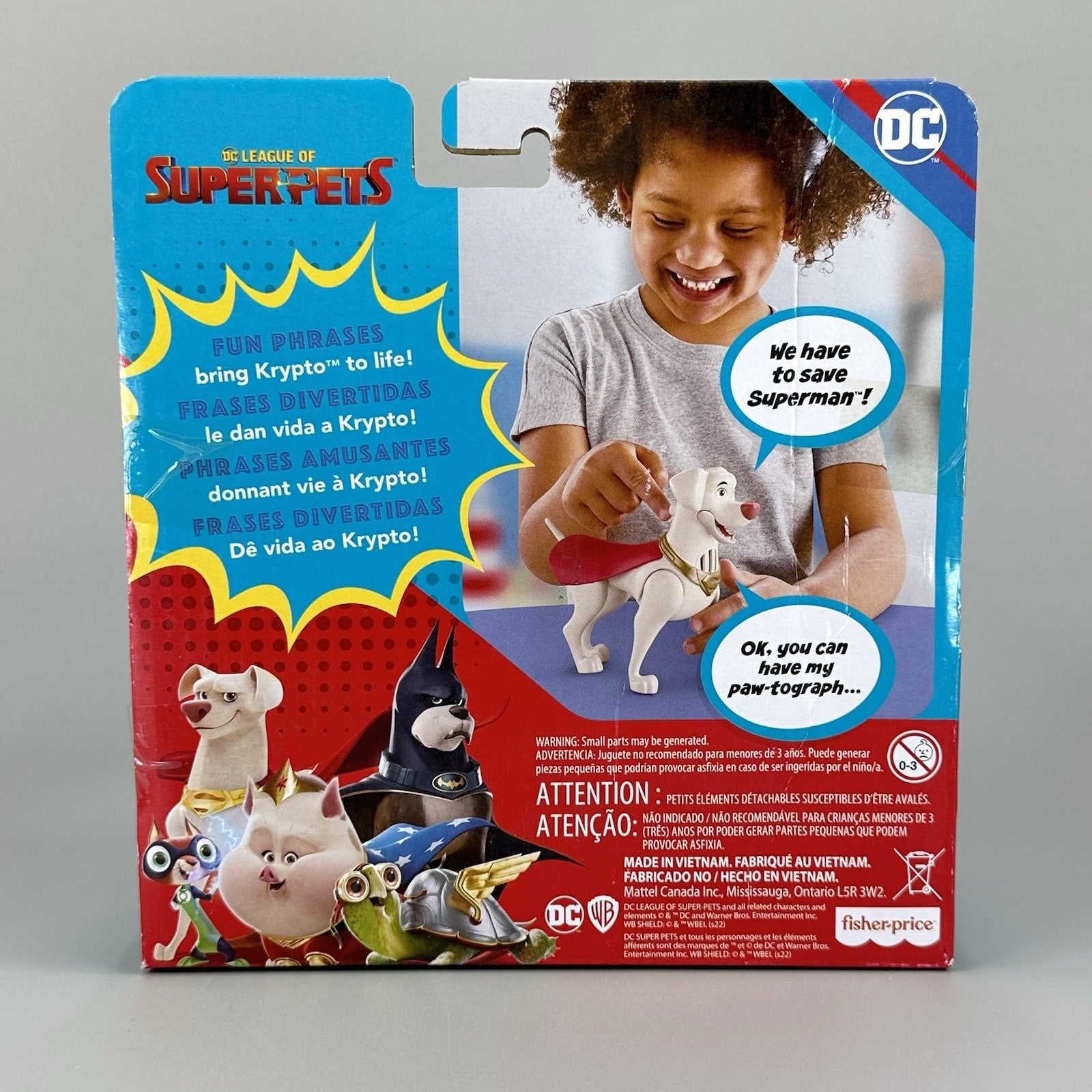 Fisher-Price DC League of Super-Pets Talking Krypto 6" Action Figure – Brand New