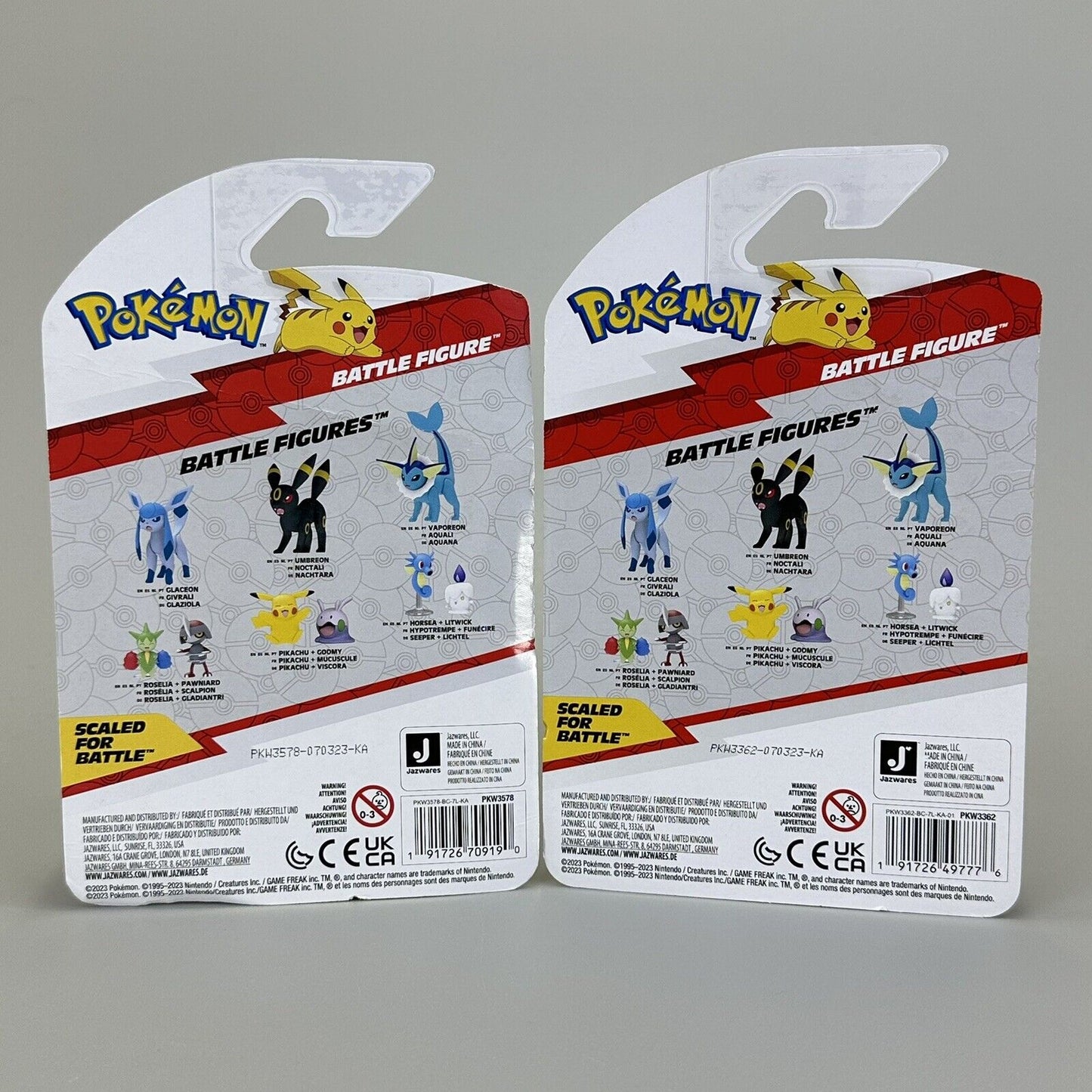 Pokémon Battle Figure Pack Glaceon & Vaporeon 3" Action Figures Bundle - New