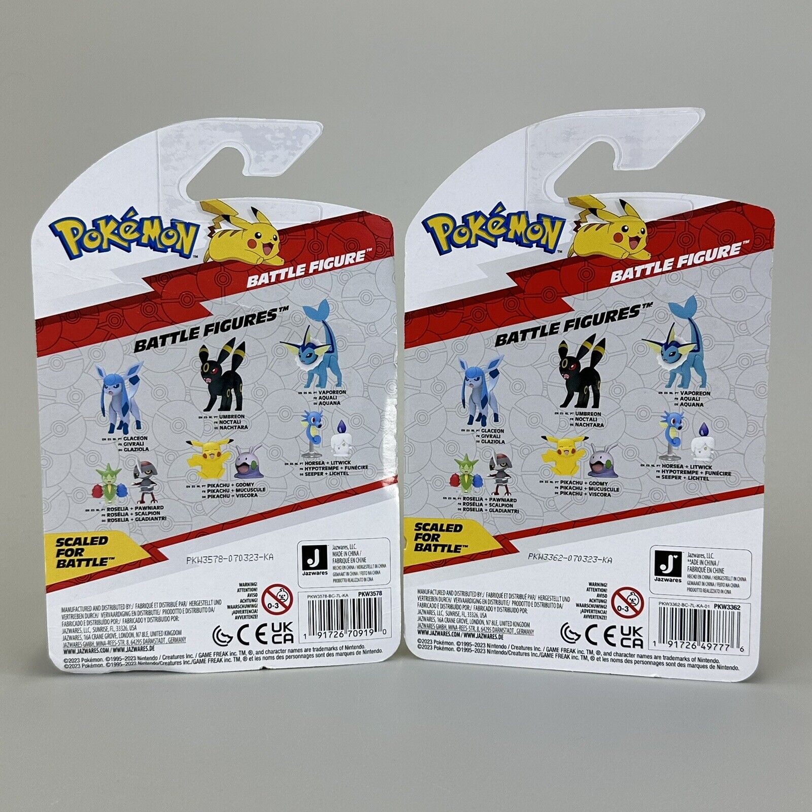 Pokémon Battle Figure Pack Glaceon & Vaporeon 3" Action Figures Bundle - New