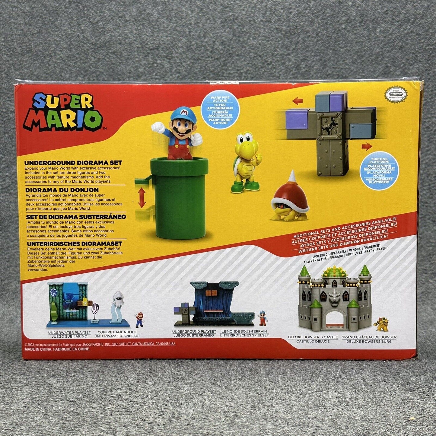 Super Mario Underground Diorama Set w/ Koopa Spike Top & Mario 2.5" Figures New