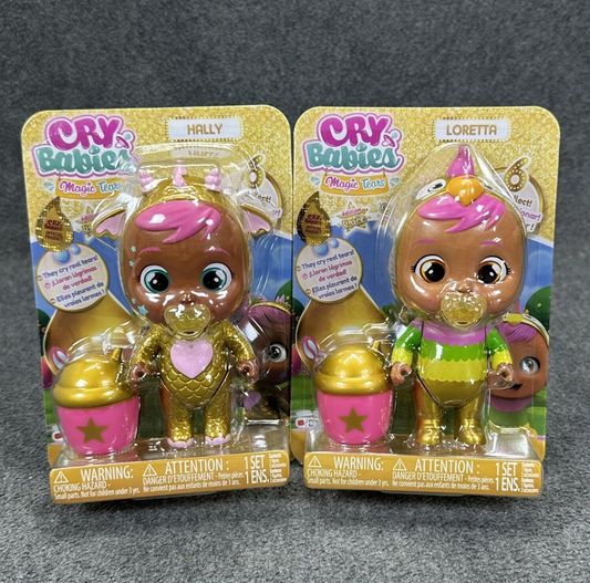 Cry Babies Magic Tears Golden Edition Bundle of 2 Sets Loretta & Hally - New