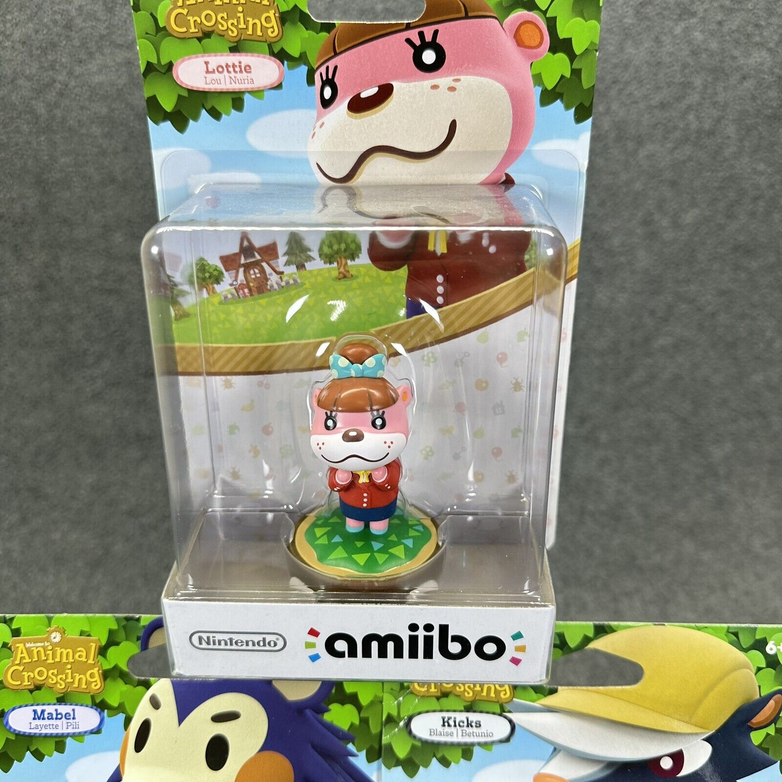 Animal Crossing Amiibo Kicks Mabel & Lotte Figures Lot of 3 Nintendo - Sealed