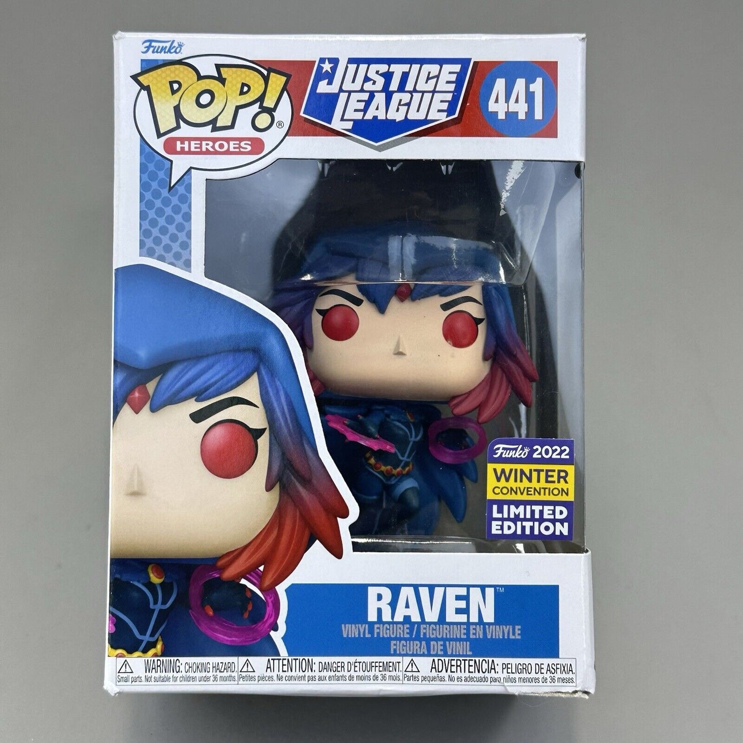 Funko Pop! Heroes Justice League Raven 441 Winter Convention 2022 - Damaged Box