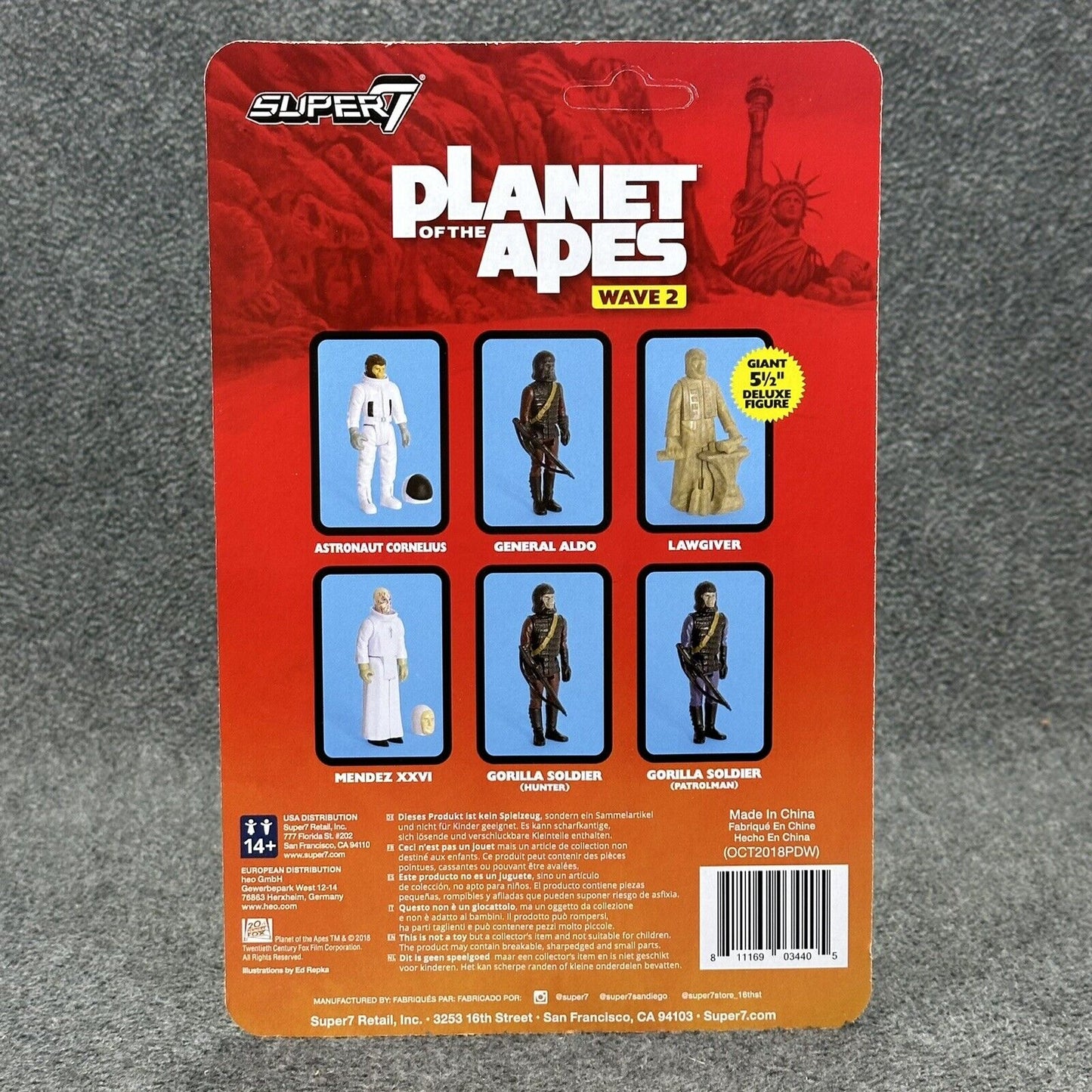 Planet of the Apes ReAction Mendez XXVI 3.75" Action Figure - Brand New