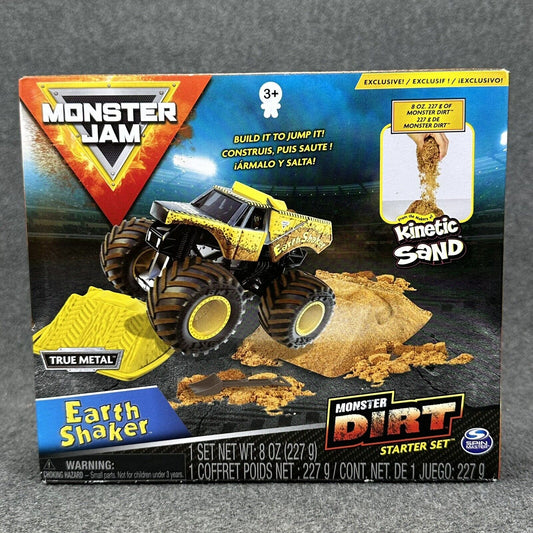 Monster Jam Earth Shaker Dirt Starter Set with Kinetic Sand 1:64 Die-Cast Truck 