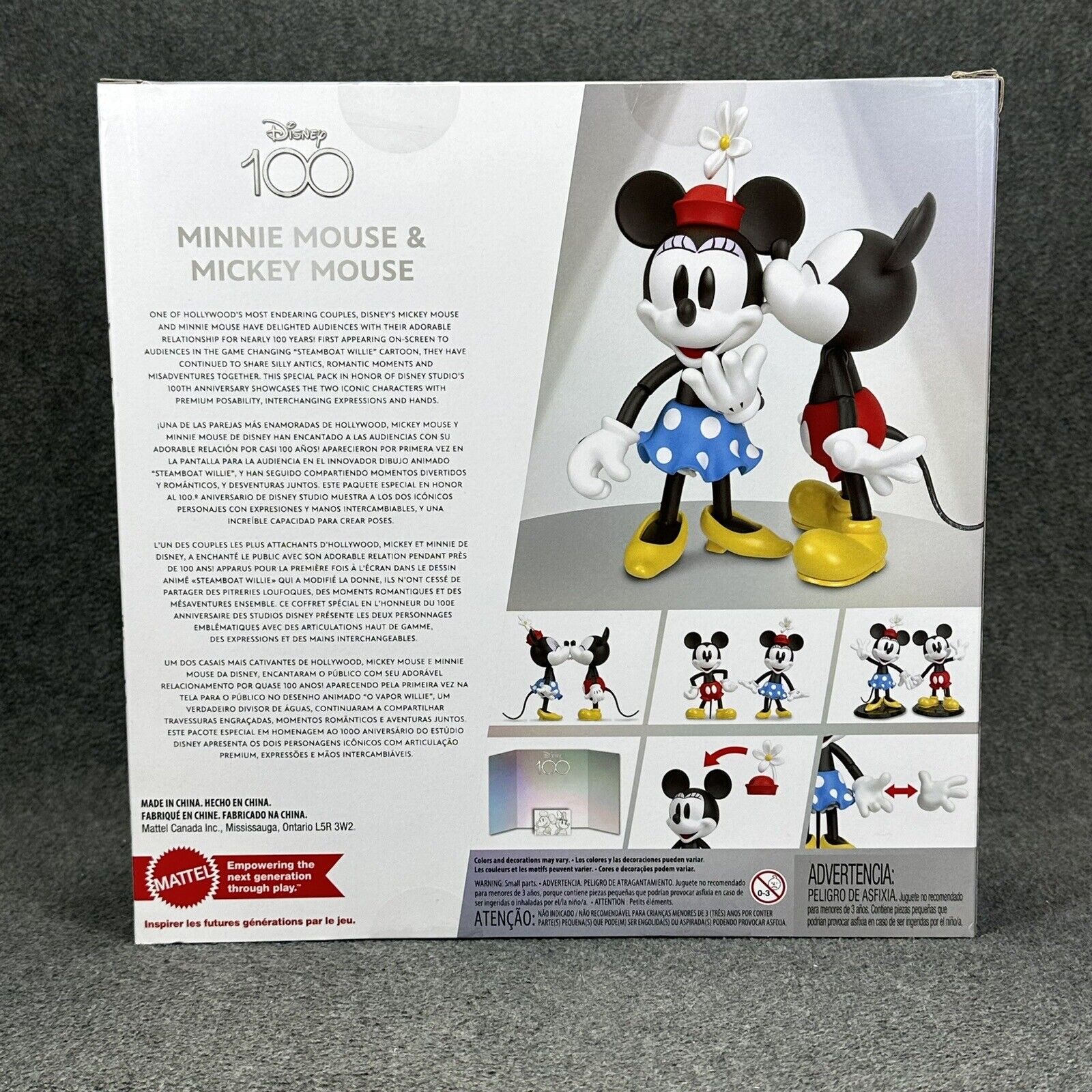 Disney 100th Celebration Mickey Mouse & Minnie Mouse Collectible Figures 2-Pack