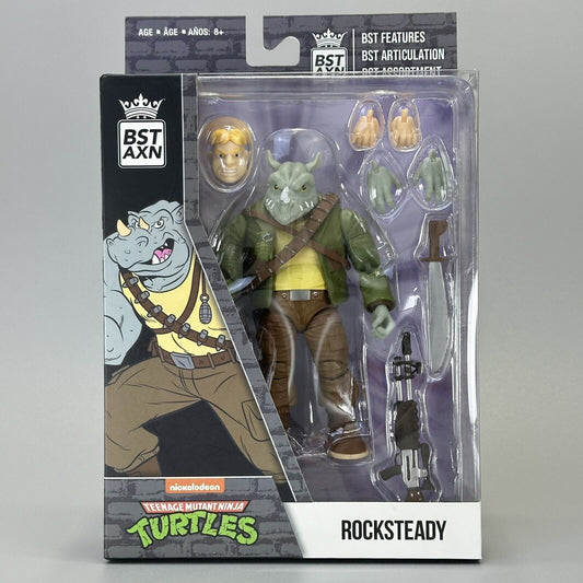 The Loyal Subjects BST AXN TMNT Rocksteady 5" Action Figure - Brand New