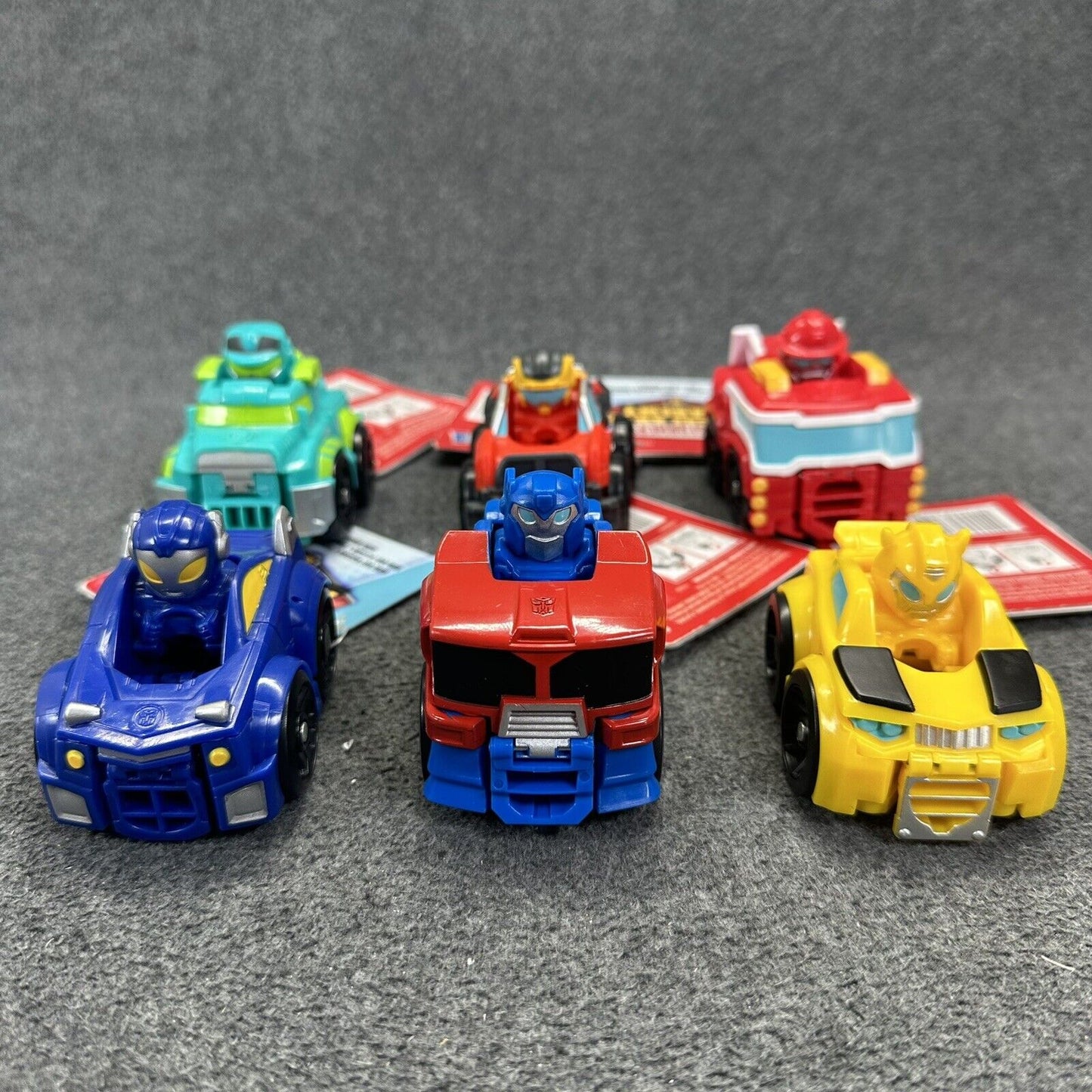 Lot of 6 Playskool Transformers Heroes Rescue Bots Academy Mini Bot Racers - New