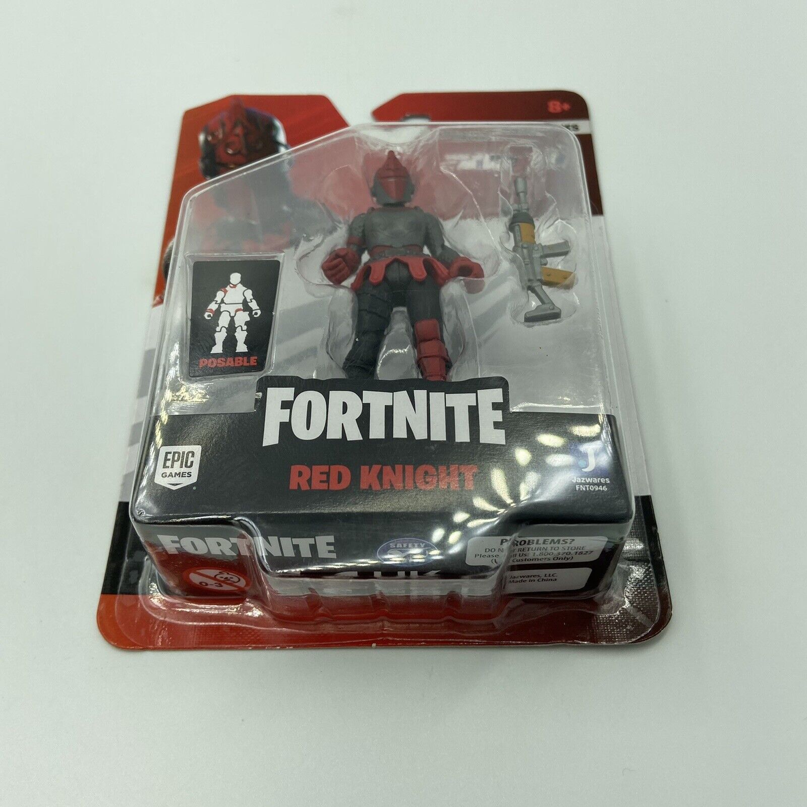 Fortnite Red Knight Legendary Micro Series 2.5" Action Figure w/ Gun - Brand New