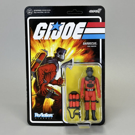 Super7 G.I. Joe ReAction Barbecue Fire Fighter 3.75" Action Figure Hasbro - New