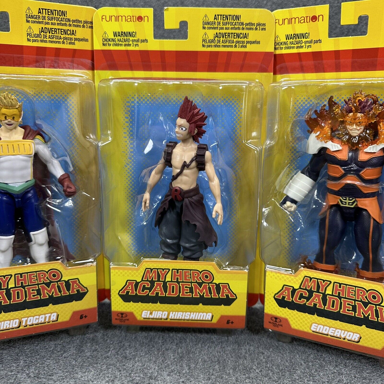 My Hero Academia Eijiro Kirishima Mirio Togata & Endeavor 5" Action Figures Lot