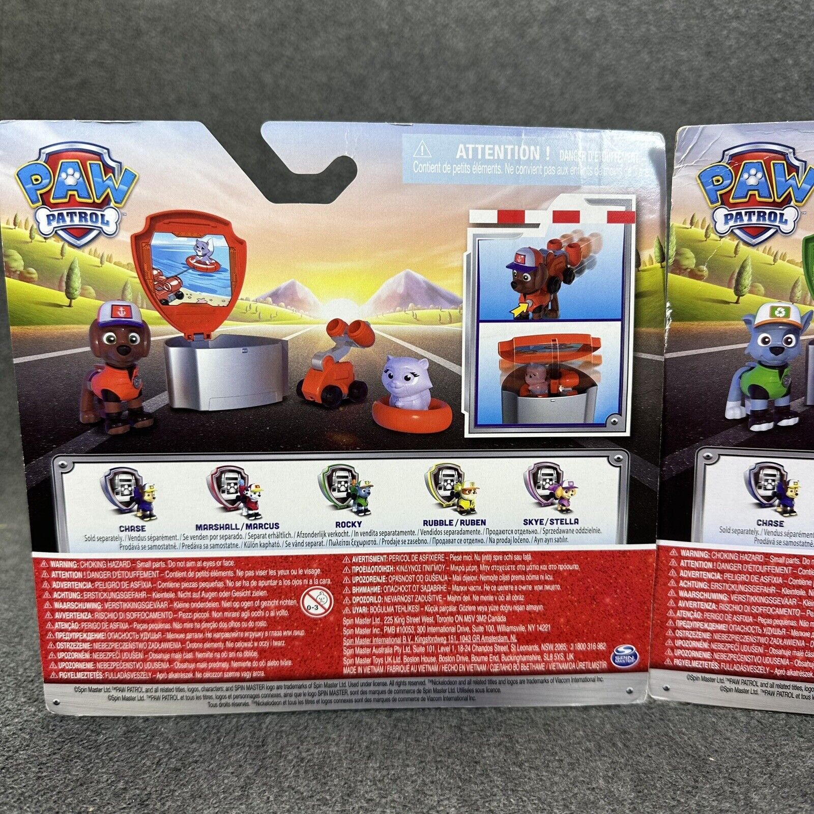 Nickelodeon Paw Patrol Lot 2 Big Truck Pups Zuma & Rocky Action Figures Toys New