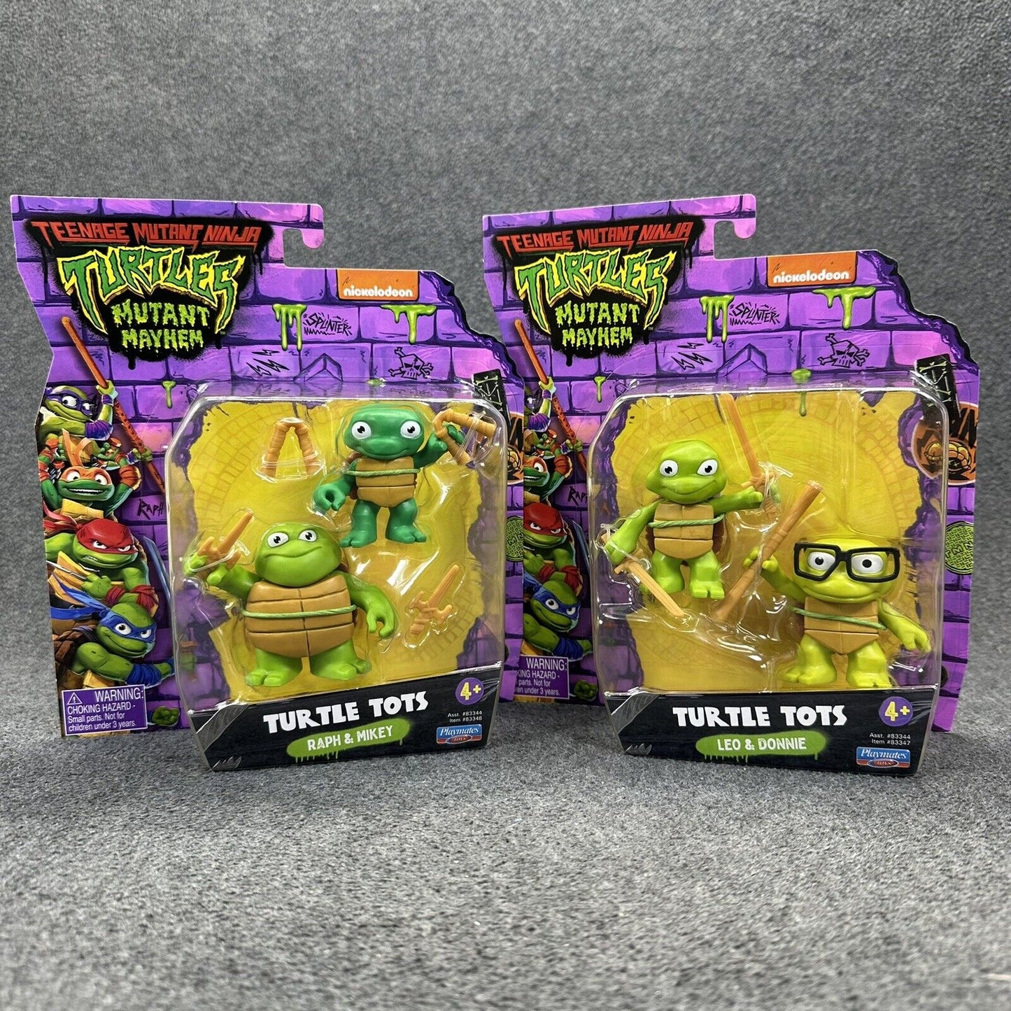 Teenage Mutant Ninja Turtles Mutant Mayhem Tots Raph Mikey & Leo Donnie Figures