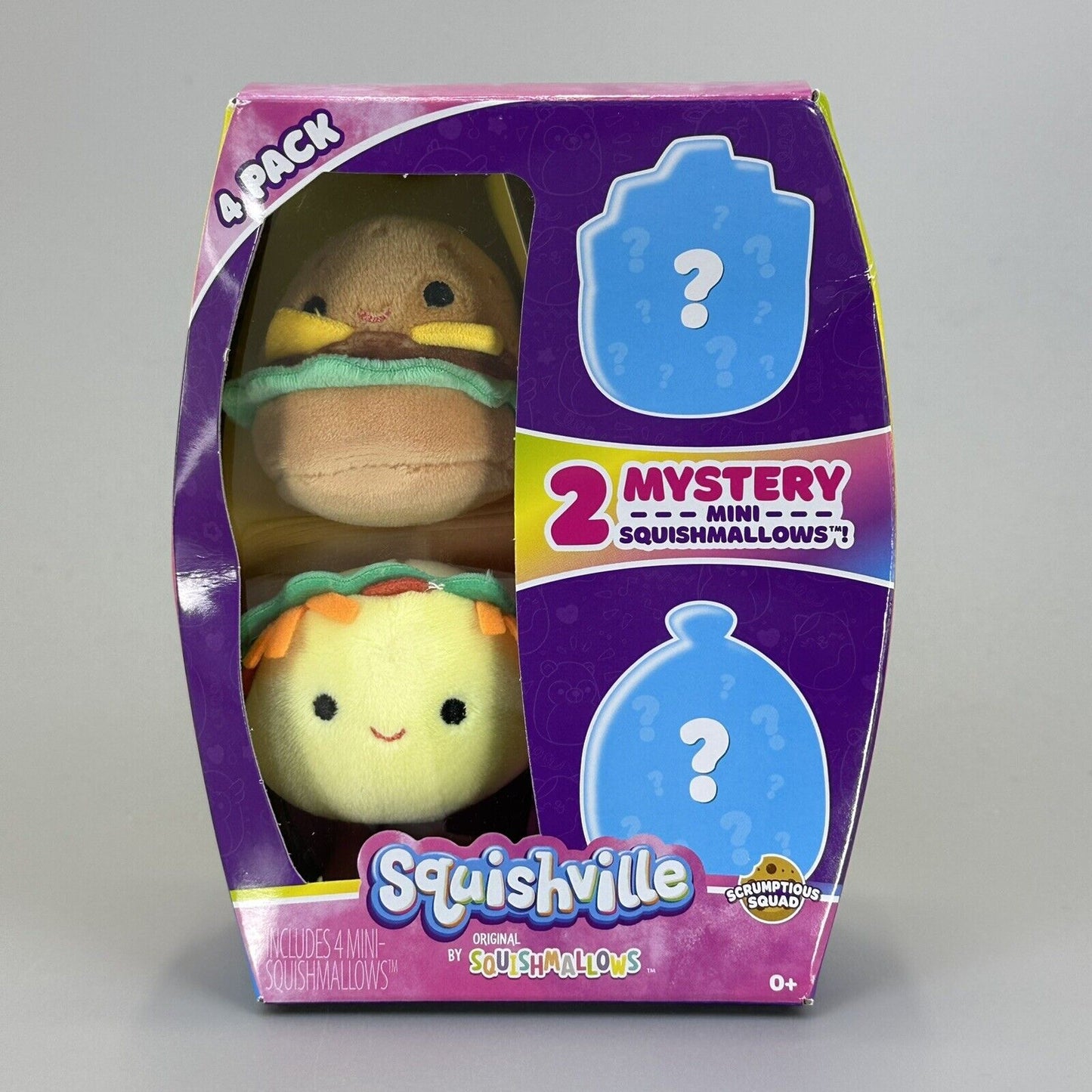 Squishmallows Squishville Scrumptious Squad 2" Mini Plush 4-Pack Set - New